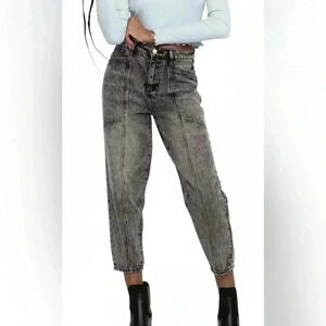 PTCL Brook Slim Balloon Leg Jeans Black Acid Wash NWT Size 27